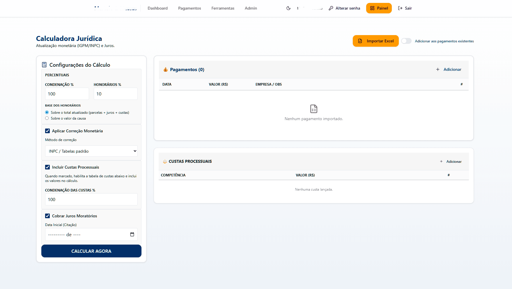 Calculadora Judicial Automatizada